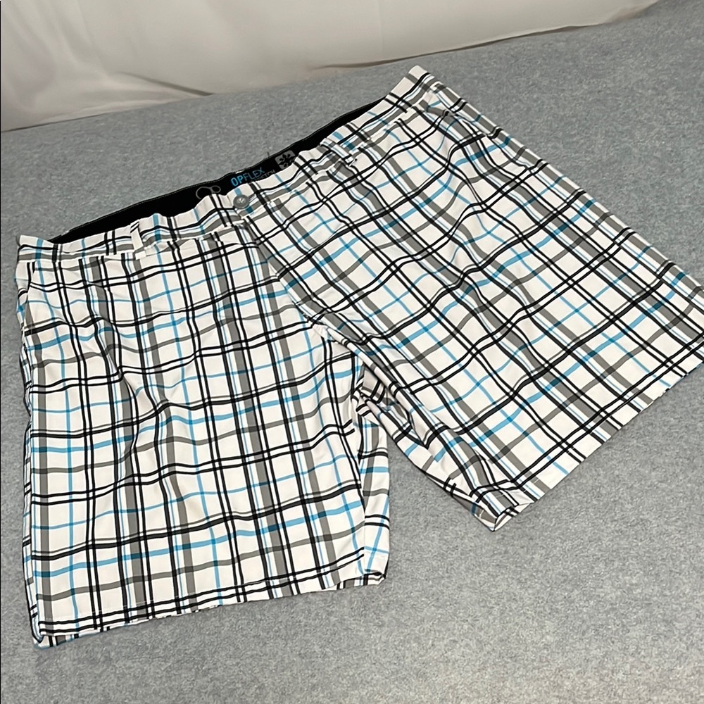 Opflex Golf Shorts Mens Size 46 Plaid Active Stretch Casual Performance